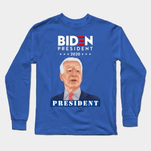 Joe Biden 2020 " President " ( An Artwork In Vector Art Style ) Long Sleeve T-Shirt